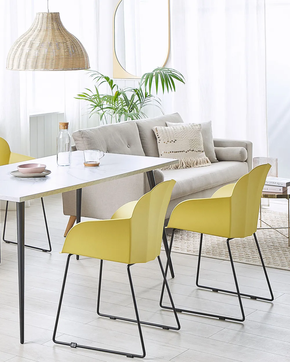 Set of 2 Dining Chairs SYLVA Yellow