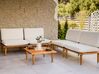 4 Seater Certified Acacia Wood Garden Sofa Set Off-White FRASCATI_924761