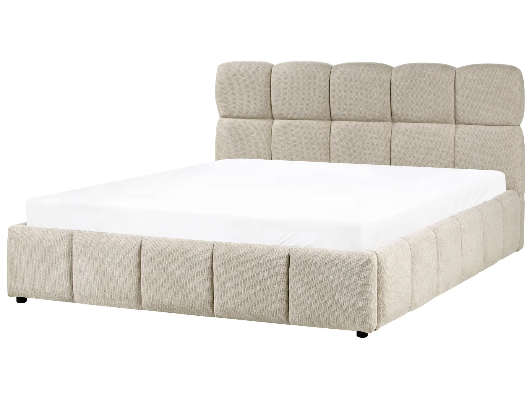 Ottoman Bed NOYON Fabric Taupe 160 x 200 cm (EU King Size)_1056078