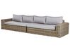 Conjunto de jardim modular 6 lugares em rattan sintético castanho claro PALERMO_929219