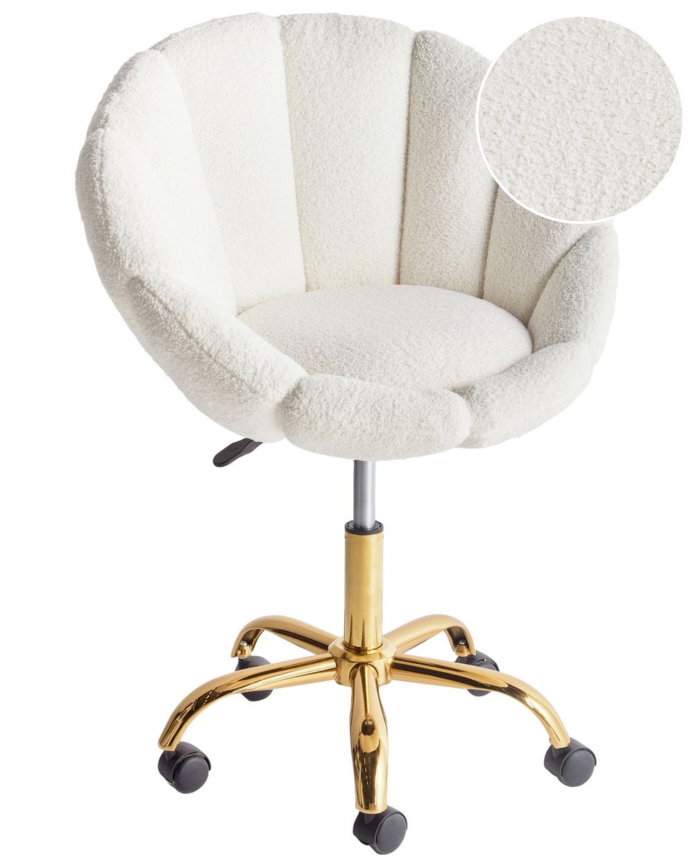 Sedia da scrivania ANNABELLE Bouclé Bianco