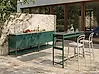 3 Piece Outdoor Kitchen Set with Sink MAENZA Green Metal