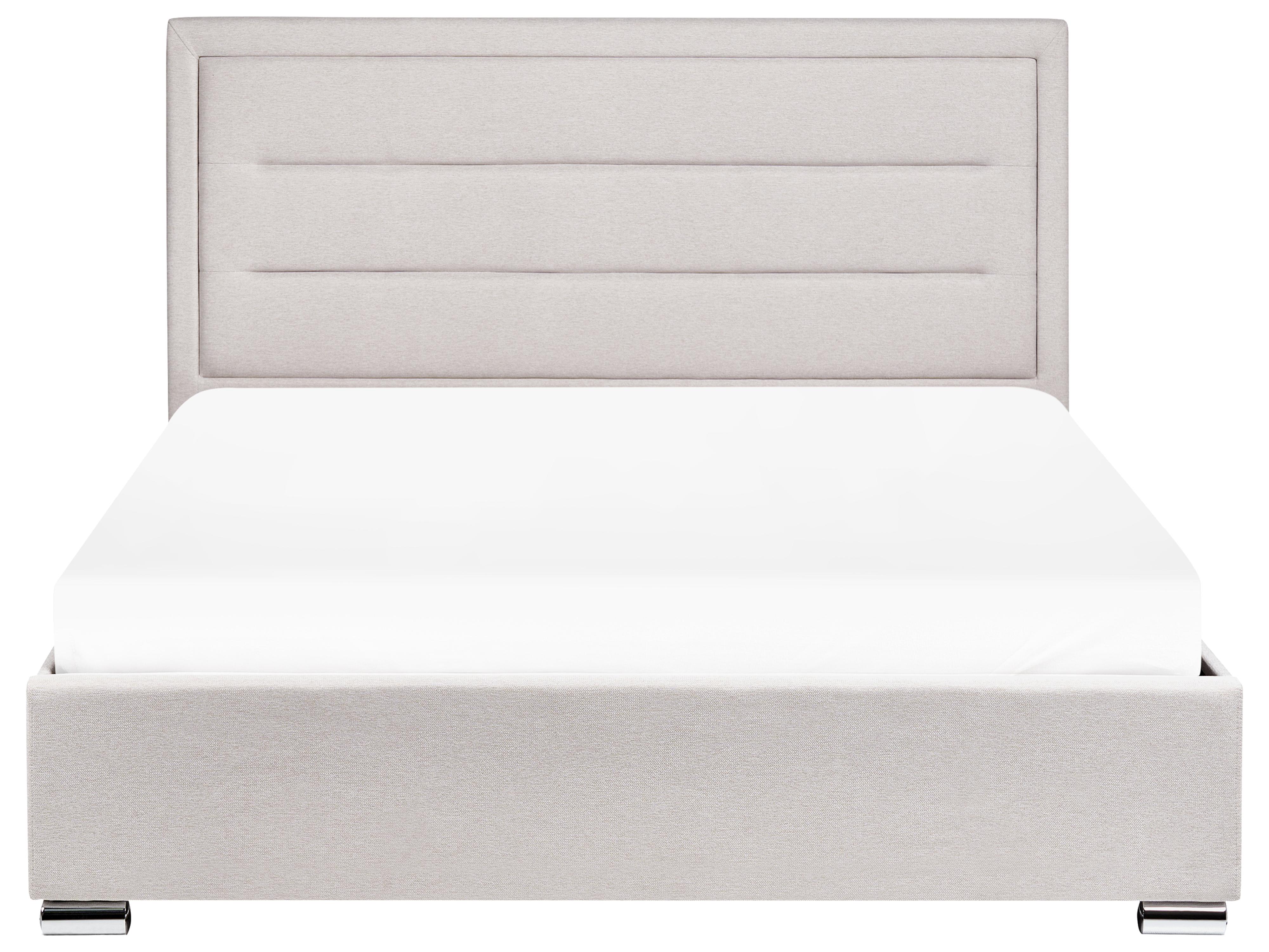 Bett mit Stauraum ROUEN Stoff Hellbeige 160 x 200 cm_996764