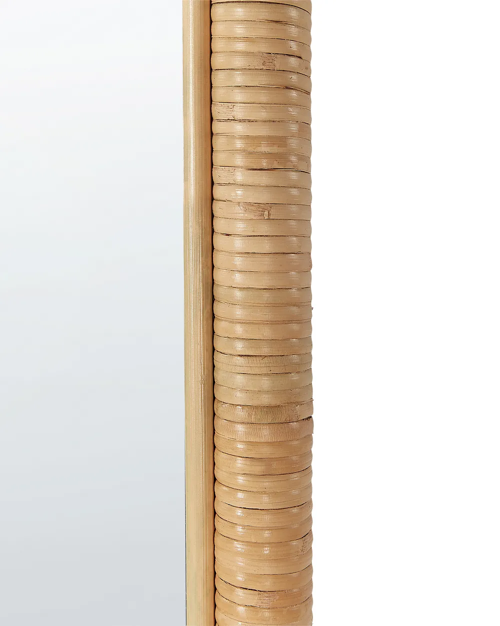 Relaxdays Badkamerrek van bamboe, met spiegel, 3 planken, hoog & open, design, staande plank hal, HxBxD: 162x40x30 cm, natuur