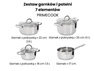 Zestaw garnków 7 elementów PRIMECOOK Stal nierdzewna Srebrny_1051152