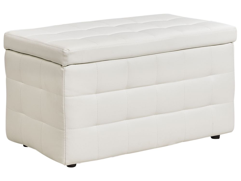Storage Ottoman MICHIGAN Faux Leather White