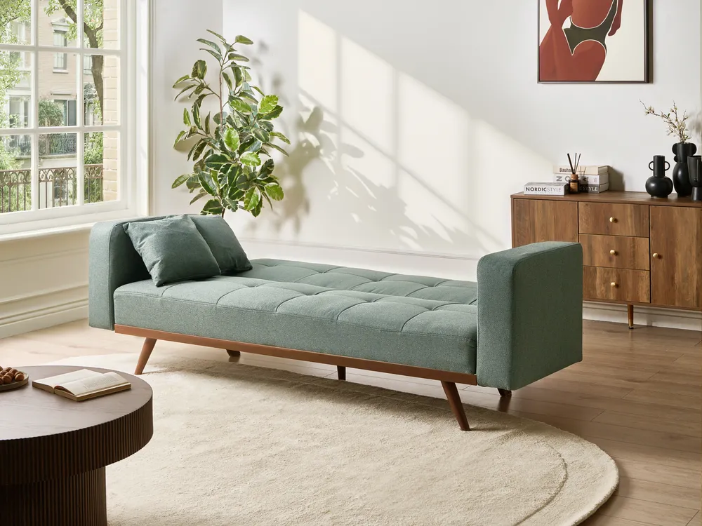 Sofa Bed 3 Seater HJULBY Green_1030157
