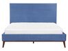 Łóżko welurowe 160 x 200 cm niebieskie BAYONNE_901367