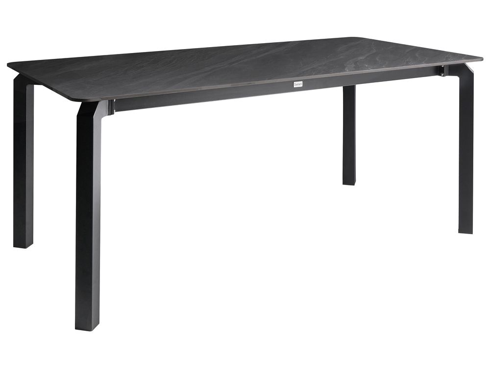 Garden Dining Table FELETTO 180 cm 90 cm Stone Black Marble