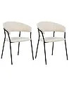Set of 2 Dining Chairs MARIPOSA Velvet Off-White