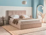 Ottoman Bed LORIENT Boucle Beige 160 x 200 cm (EU King Size)_1040248