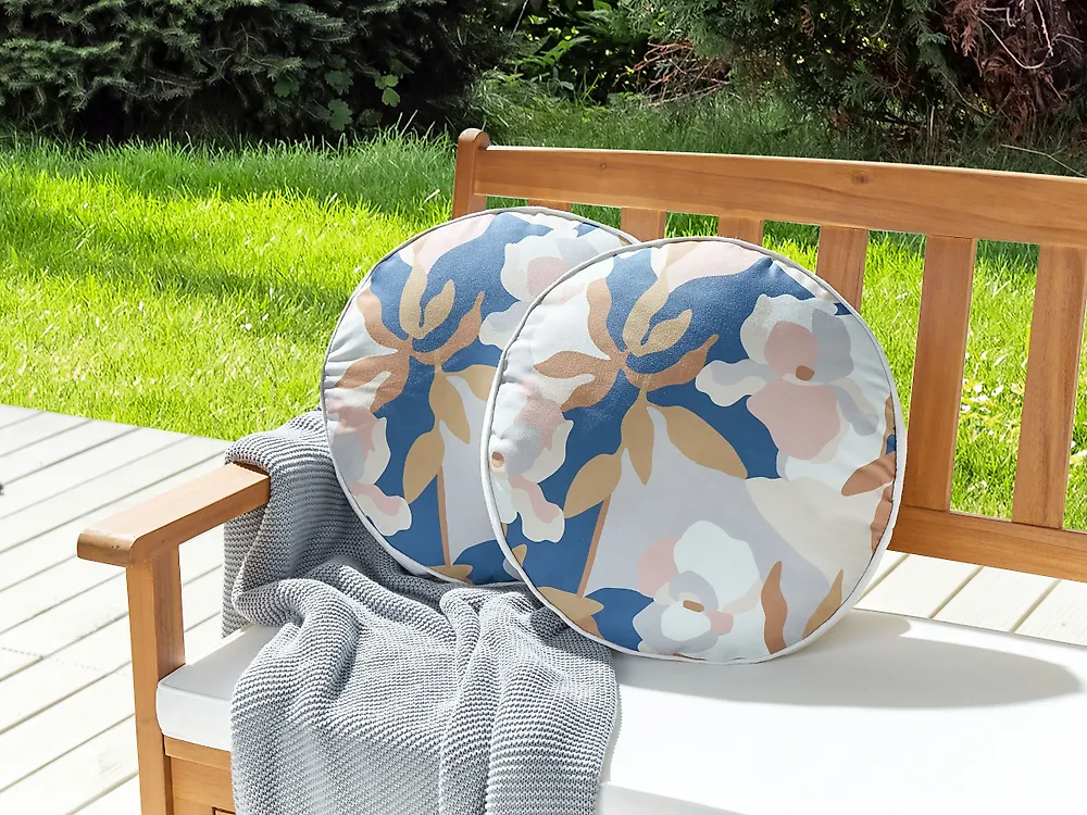 Gartenkissen 2er Set VEREZZI Blumenmuster 40 x 40 cm Bunt_1182683