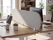 Desk Screen SPARKY 180 x 40 cm Light Grey_1184906