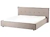 Bed Faux Linen LESTRE 180 x 200 cm (EU Super King) Taupe