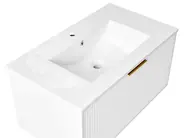 Wall Mounted Vanity Unit with Basin with Gold Handle TILCARA White_1006028