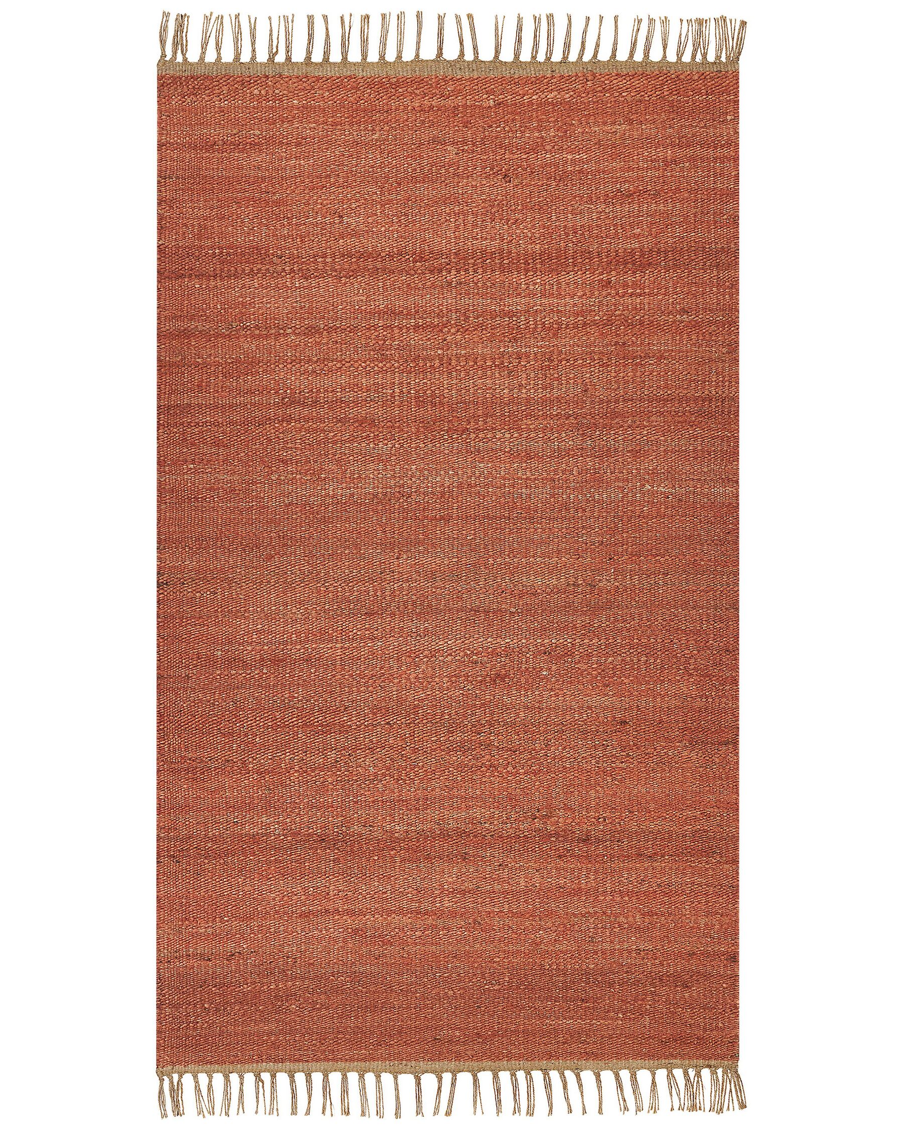 Teppich Jute rot 80 x 150 cm Kurzflor zweiseitig LUNIA_846266