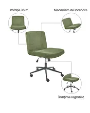 Scaun de birou GEDDES Velur Verde_1074406