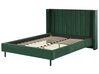 Łóżko welurowe 140 x 200 cm zielone VILLETTE_832665