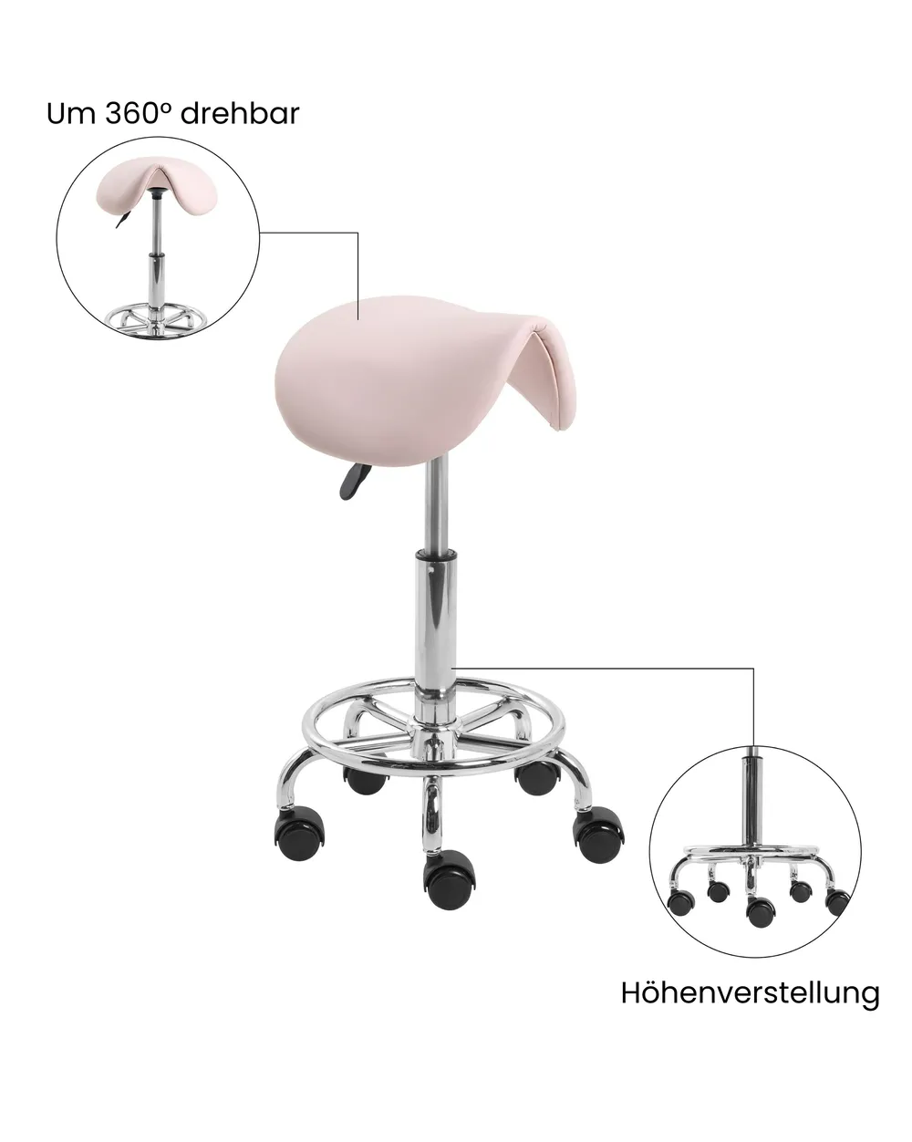 Drehhocker DUMONT Kunstleder Pastellrosa_1072594