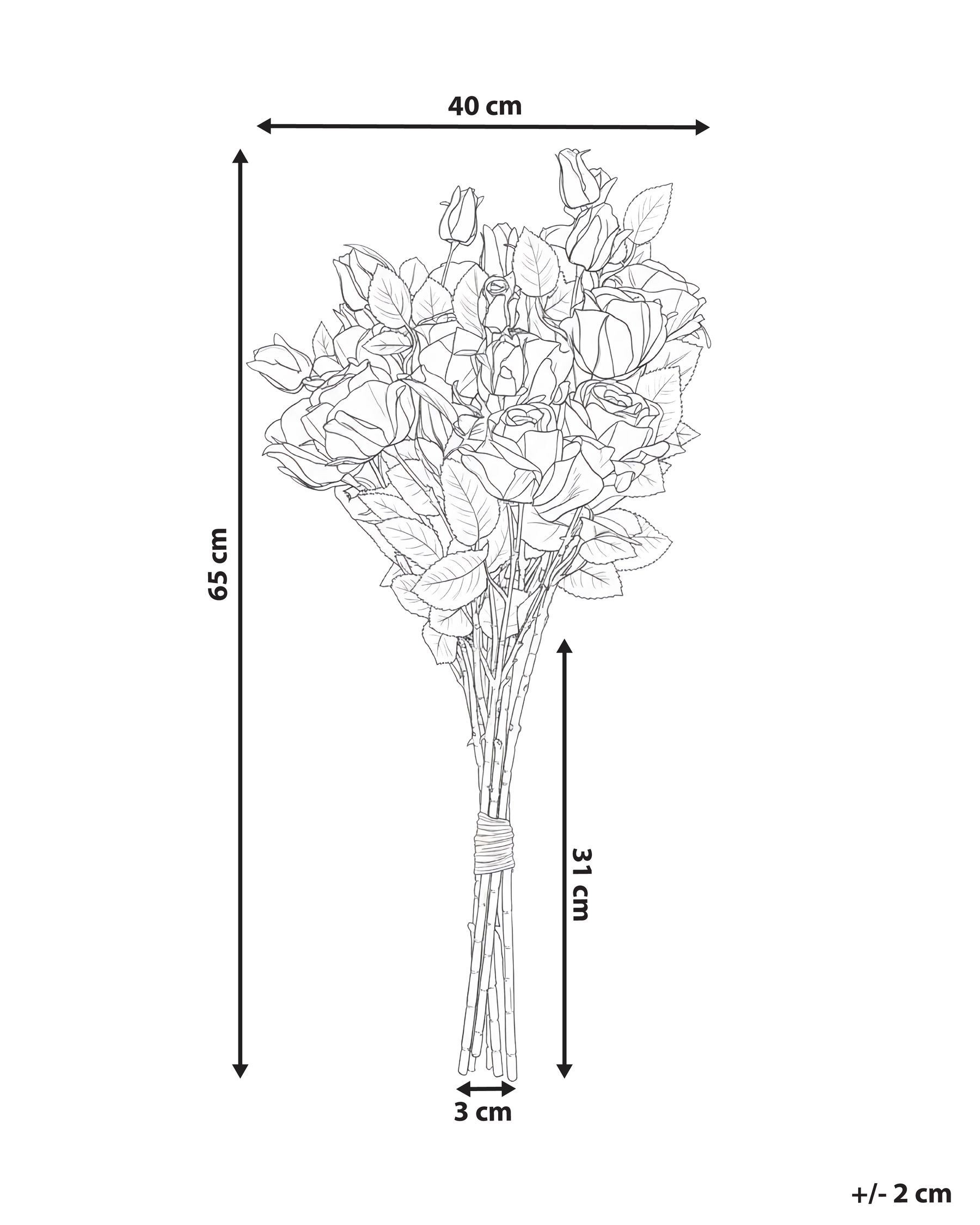 Bouquet di fiori artificiali BOIRO 65 cm Rosso