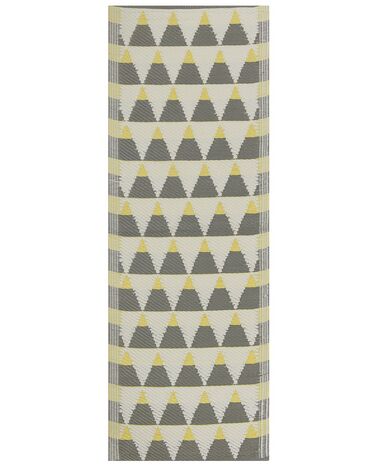 Tappeto per esterni grigio/giallo con motivo a triangoli 60x105 cm  HISAR