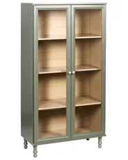 Witryna ze szklaną gablotą TINGLEDALE 80 cm Zielony_1081368