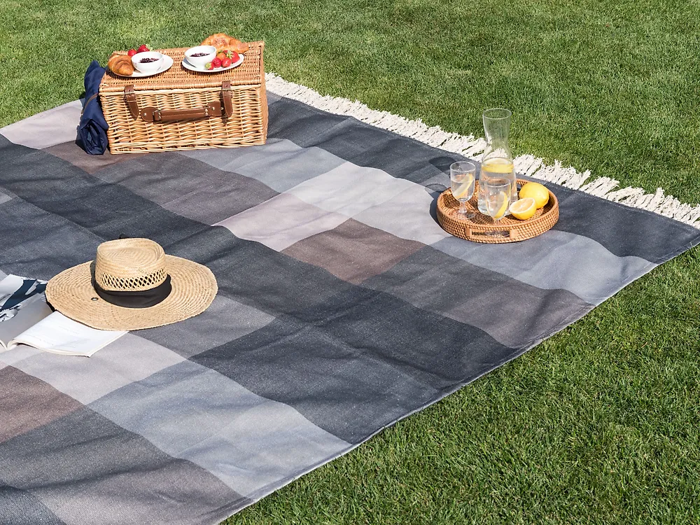 Picknickdecke LUNDA 200 x 200 cm Grau_1178962
