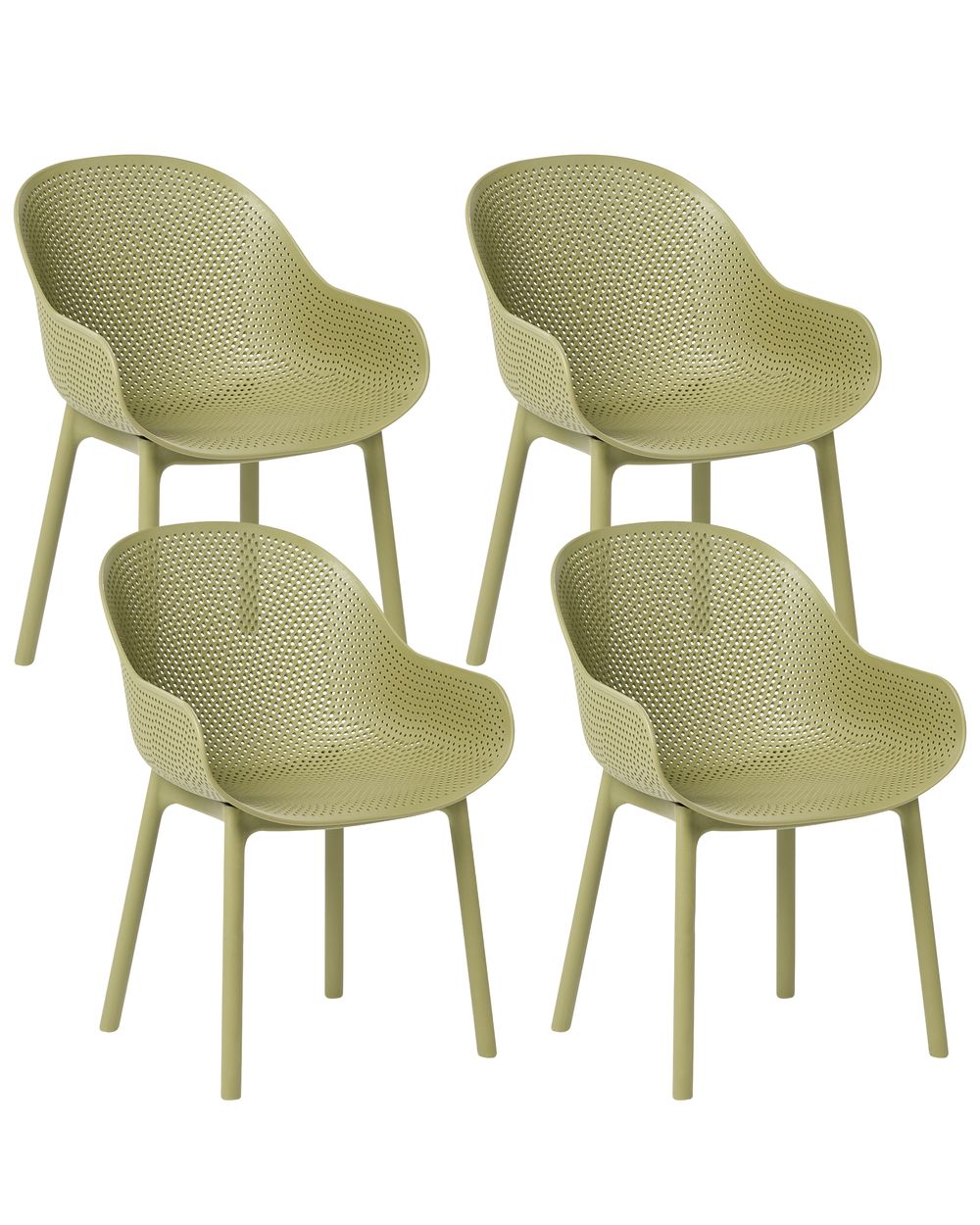 Set of 4 Garden Chairs TIGGIANO Olive Green