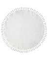 Rug MITSOBI White ø 120 cm Cotton