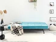 Sofa Bed 3 Seater HASLE Fabric Sea Blue_952044