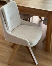 Set di 2 sedie da pranzo DORRIS Tessuto Beige chiaro_1175470