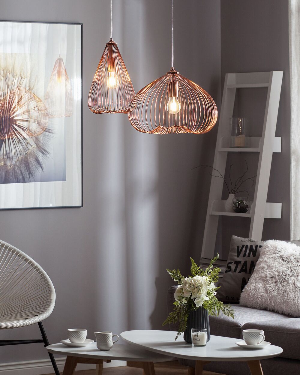 Pendant Lamp TORDINO Metal Copper Beliani