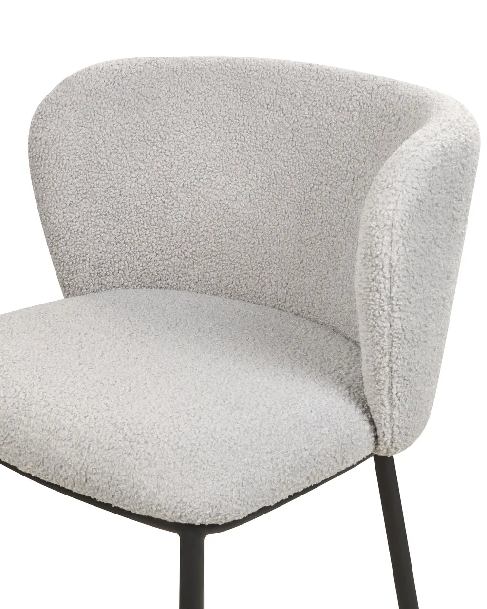 Set di 2 sedie alte MINA Bouclé Grigio chiaro_883966
