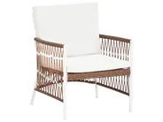 Bistro Set with Cushions LEVICO Metal White_930860
