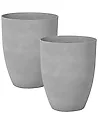 Set of 2 Plant Pots CROTON 43 cm Grey