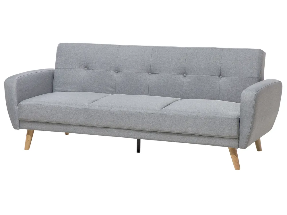 Sofa Bed 3 Seater FLORLI Fabric Light Grey_704157