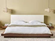 Bed with LED Boucle ZEN 180 x 200 cm (EU Super King) LED Brown Ash Wood_931389