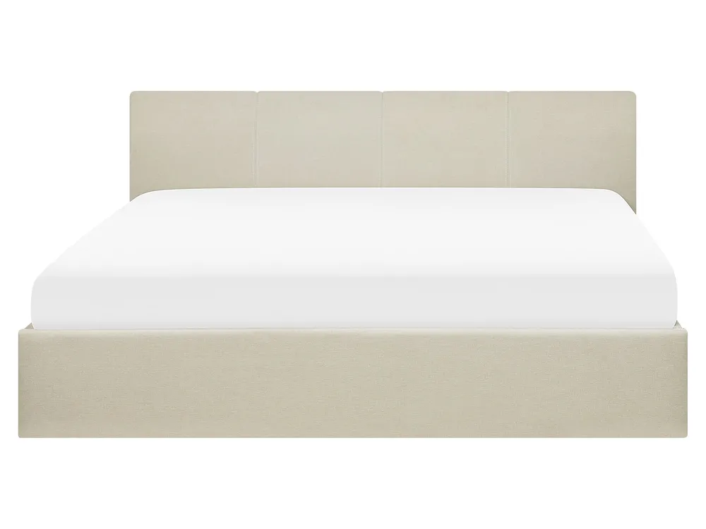 Bett mit Stauraum ORBEY Stoff Hellbeige 160 x 200 cm_728138