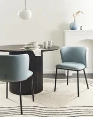 Set of 2 Dining Chairs MINA Fabric Light Blue_954057