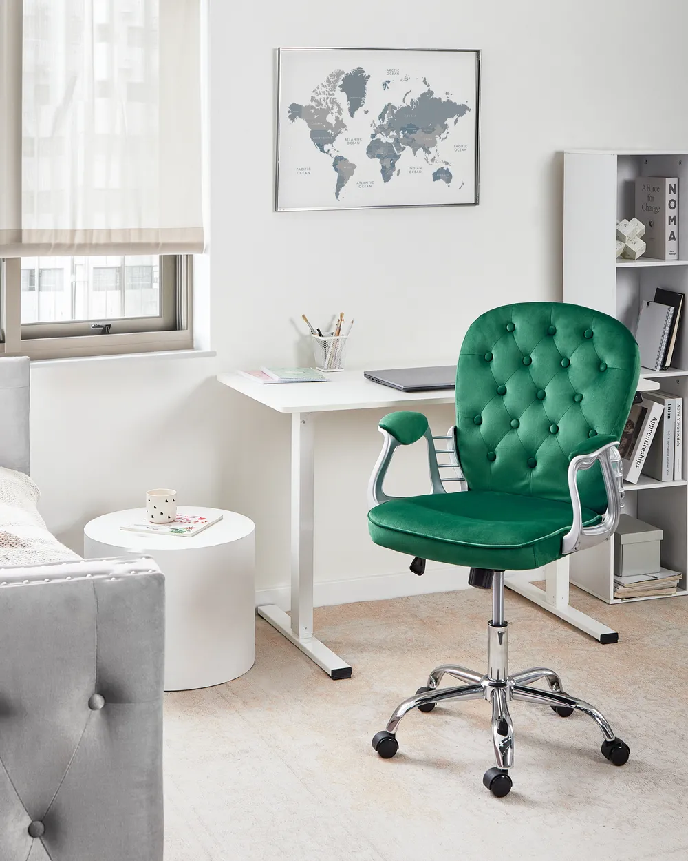 Desk Chair PRINCESS Velvet Green