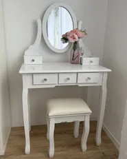Dressing Table with Mirror and Stool GALAXIE White_1056953