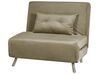 Sofa rozkładana welurowa jednoosobowa zielona oliwkowa FARRIS_875520