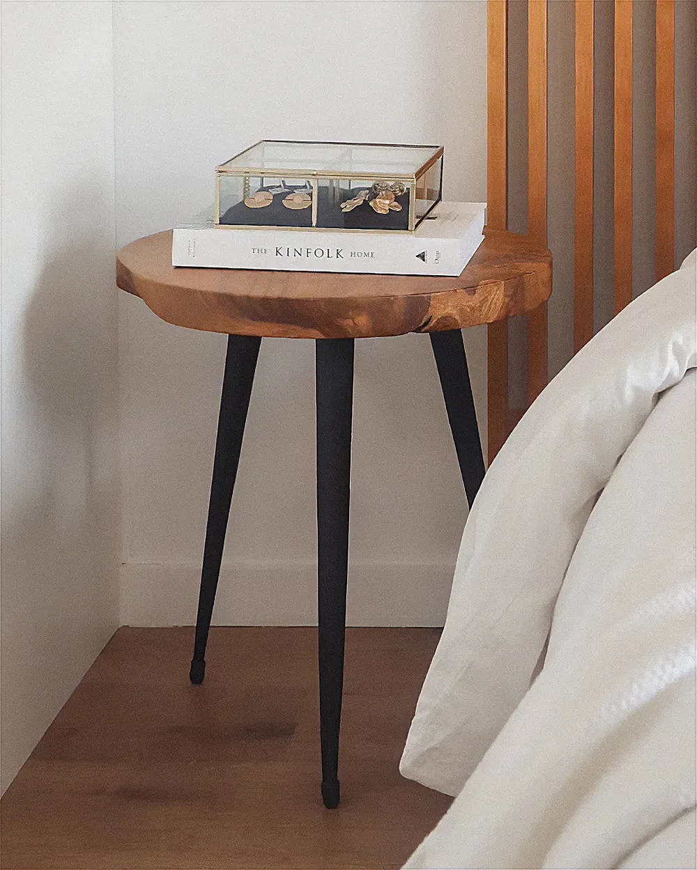 Side Table DETAH Teak Wood Dark Brown_885487