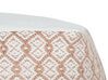 Pouf da esterno tessuto beige e bianco 50 x 50 x 30 cm SHORAN_931697