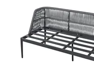 Garden Corner Sofa with Table 3 Seater LEFFE Metal Grey Left Hand_1045337