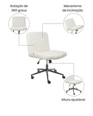 Cadeira home office GEDDES Bombazine Branco_1074405
