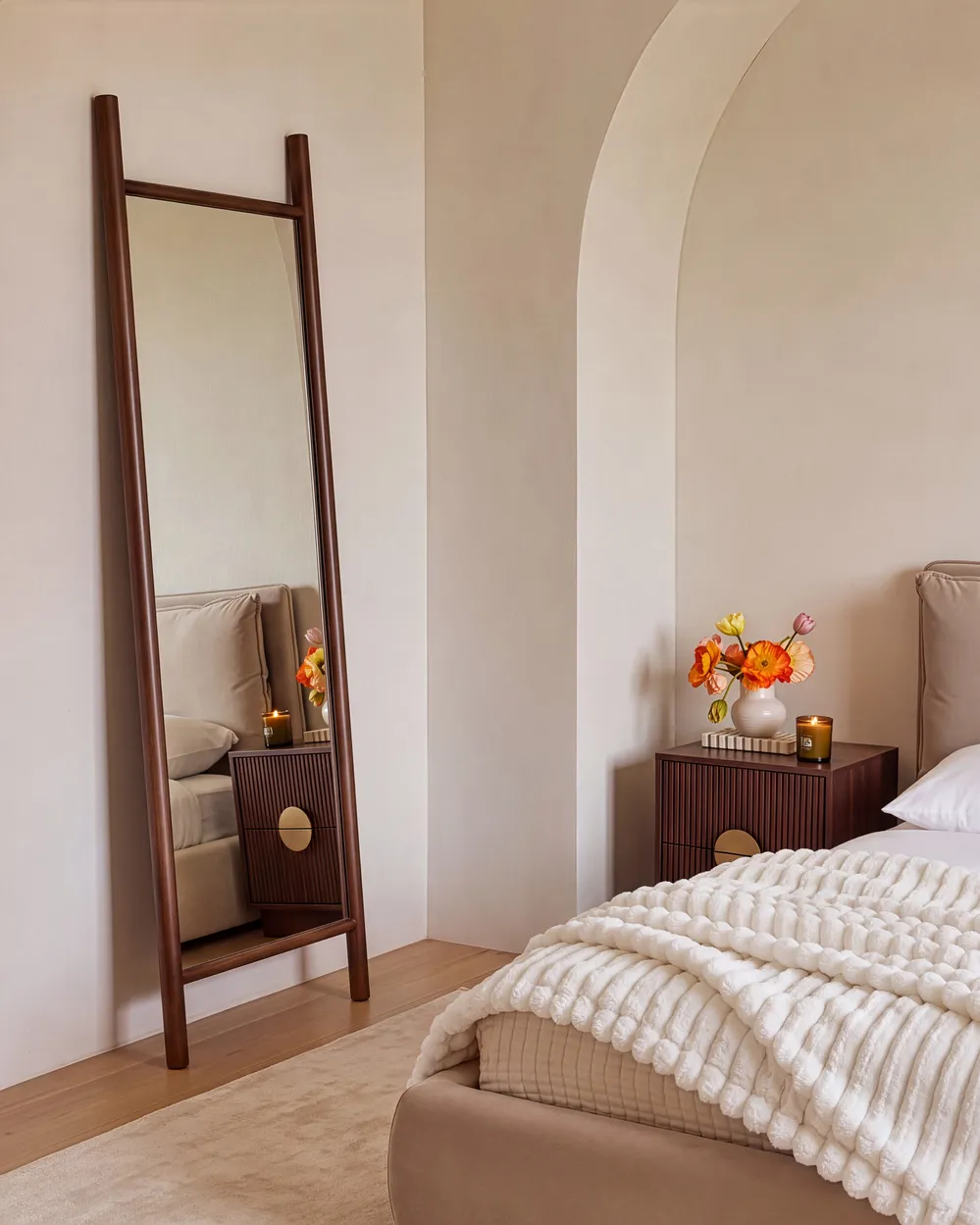 Wall Mirror BELLEAU 52 cm 190 cm Dark Brown