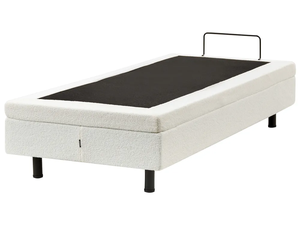 Adjustable Bed without Headboard Boucle DUKE 80 x 200 cm (EU Small Single) Off-White_1011129