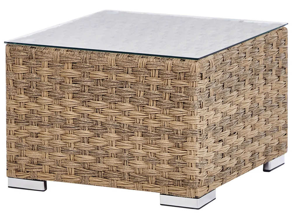 Conjunto de jardín con mesa 8 plazas XXL modular Ratán sintético Marrón claro Derecha_905228
