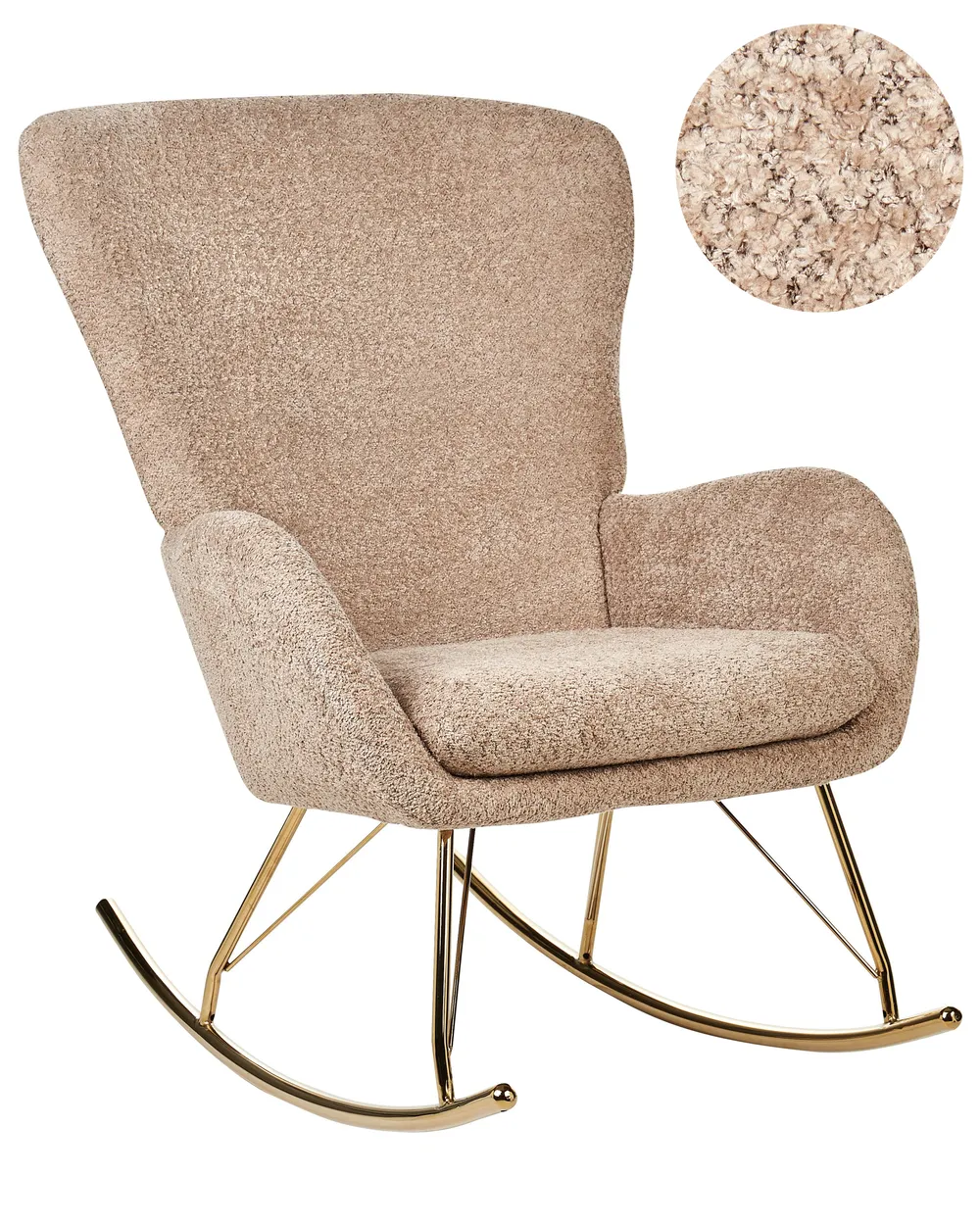 Rocking Chair ANASET Boucle Sand Beige